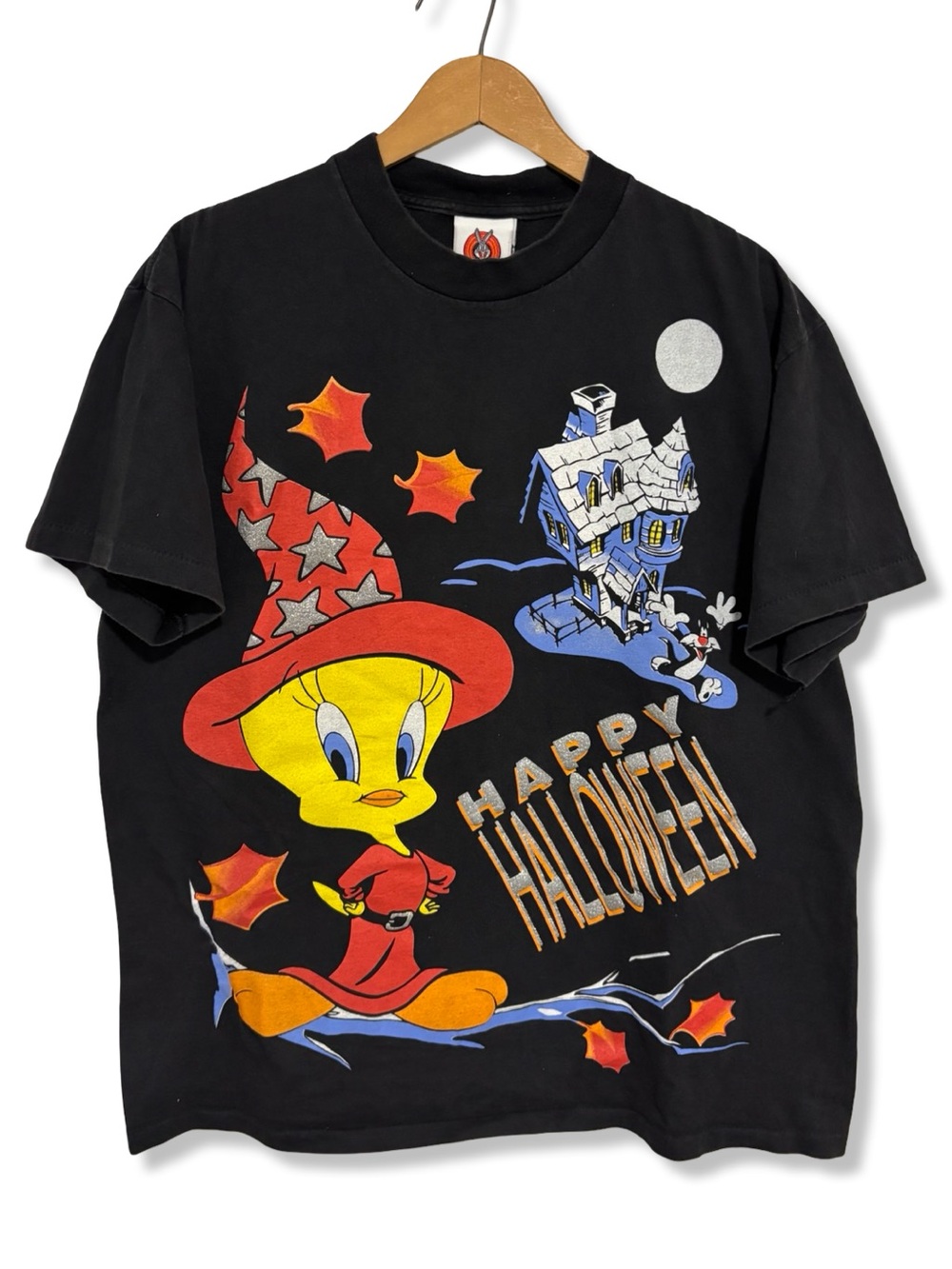 Vintage 90s Tweety Bird Black Halloween Graphic Tee